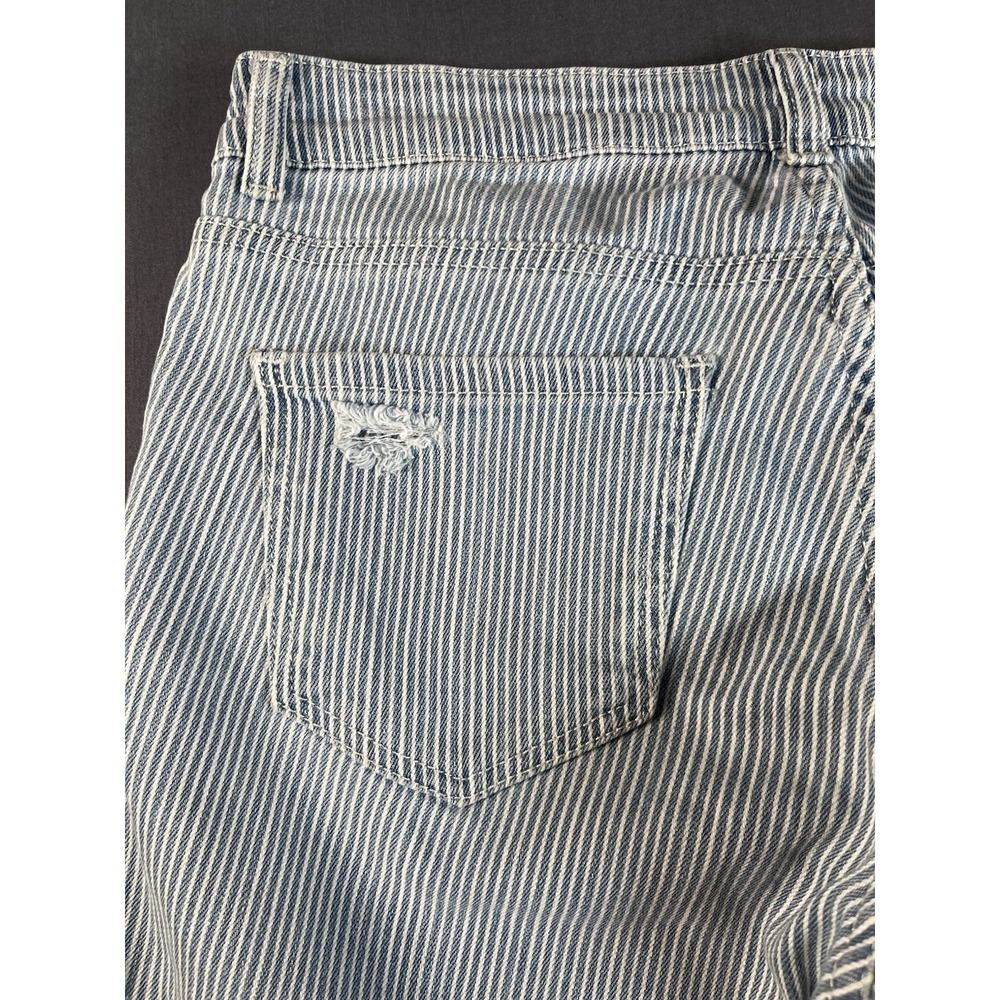 Zara Z1975 Jeans Womens 2 Blue Pinstripe Zara Basic Denim - Picture 9 of 10